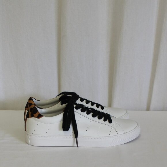 J Crew Saturday sneakers leopard calf hair detail - Picture 2 of 6